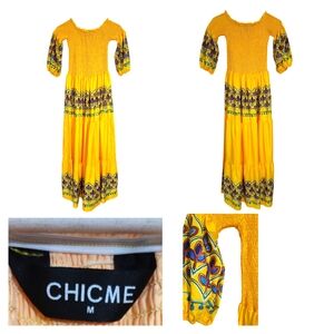 Chicme Yellow Bohemian Maxi Dress